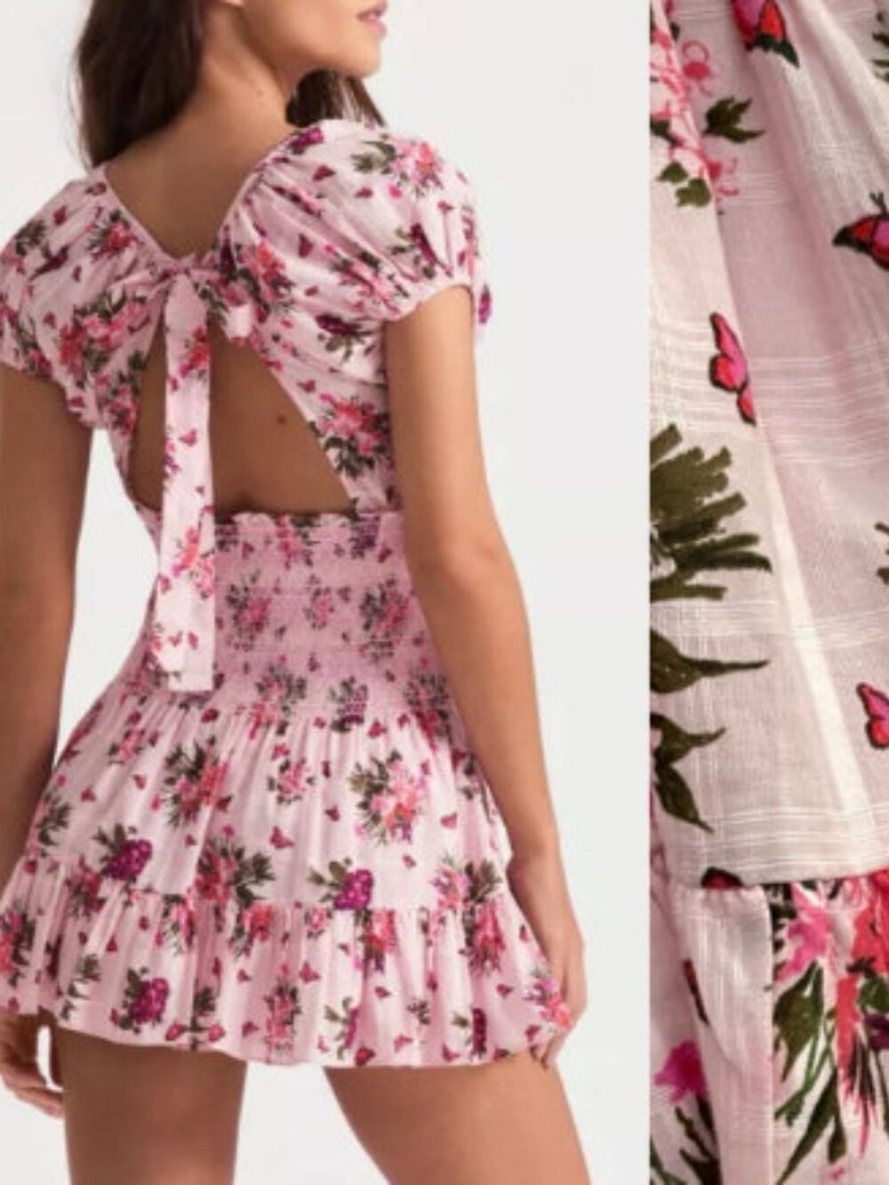 LoveShackFancy Spritz Dress Rosemary Pink Floral Mini Dress Size S
